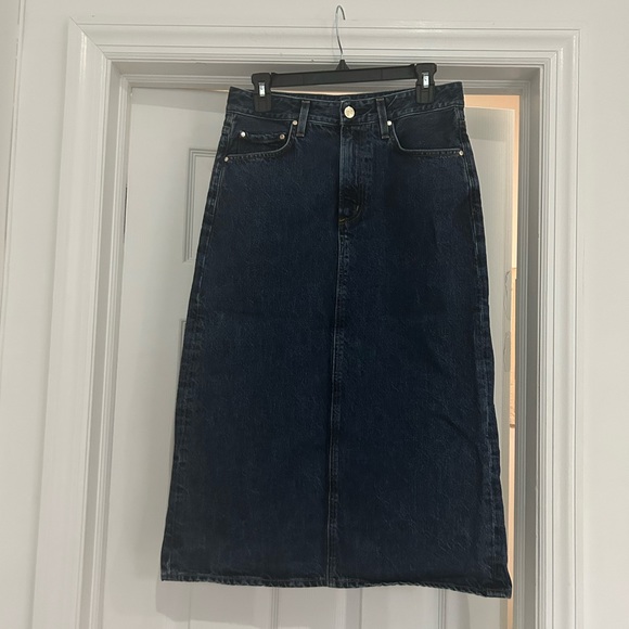 Goldsign denim low slung midi skirt - Picture 3 of 5